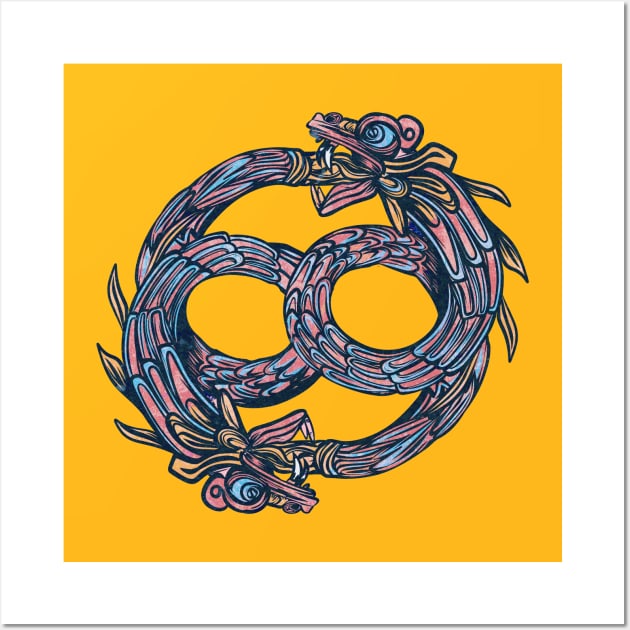 Ouroboros Quetzalcoatl Mexican Design Wall Art by ANDYWARHORE